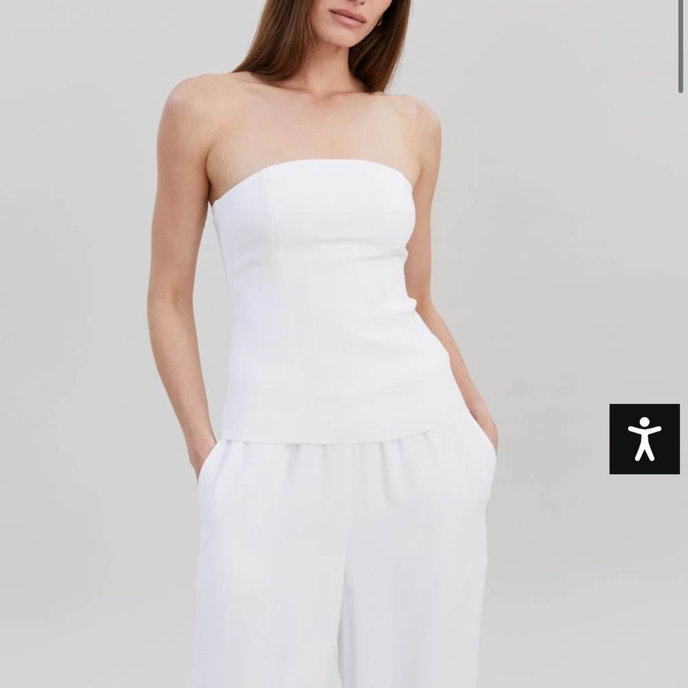 NWT Solid & Striped white Tori Tube Top